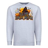 Heather Grey Happy Halloween Premium Sweatshirt - texasbilliewilder