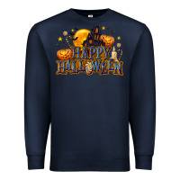 Navy Happy Halloween Premium Sweatshirt - texasbilliewilder