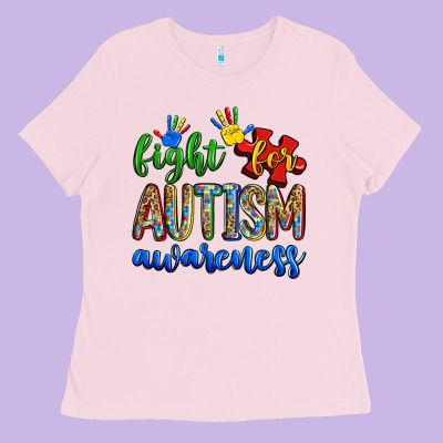 Fight For Autism Awareness Ladies Tee Designed By Zillion Design Studio
