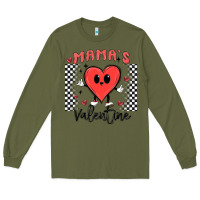 Army Green mama's valentine Long Sleeve Tee - MaliasSmallBusiness