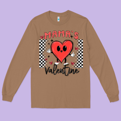 Mama's Valentine Long Sleeve Tee Designed By Maliassmallbusiness