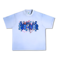 Grape Ice I am a survivor Colon Cancer blue ribbon Urban Heavy Tee - NancyCooperArtShop