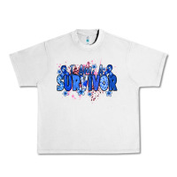 Lunar Rock I am a survivor Colon Cancer blue ribbon Urban Heavy Tee - NancyCooperArtShop