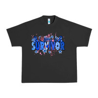 Pigment Black I am a survivor Colon Cancer blue ribbon Urban Heavy Tee - NancyCooperArtShop