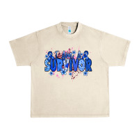 Sandshell I am a survivor Colon Cancer blue ribbon Urban Heavy Tee - NancyCooperArtShop