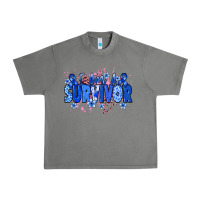 Tornado I am a survivor Colon Cancer blue ribbon Urban Heavy Tee - NancyCooperArtShop