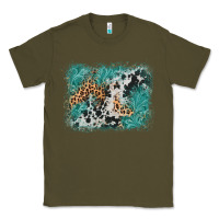 Army Green cowhide turquoise leather background Classic Tee - AdoDesignShop