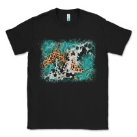 Black cowhide turquoise leather background Classic Tee - AdoDesignShop