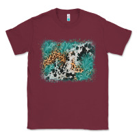 Burgundy cowhide turquoise leather background Classic Tee - AdoDesignShop