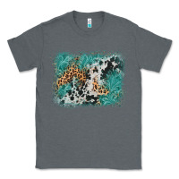Charcoal Heather cowhide turquoise leather background Classic Tee - AdoDesignShop