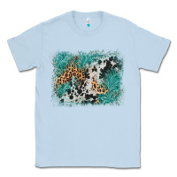 Dusty Blue cowhide turquoise leather background Classic Tee - AdoDesignShop