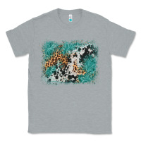 Heather Grey cowhide turquoise leather background Classic Tee - AdoDesignShop