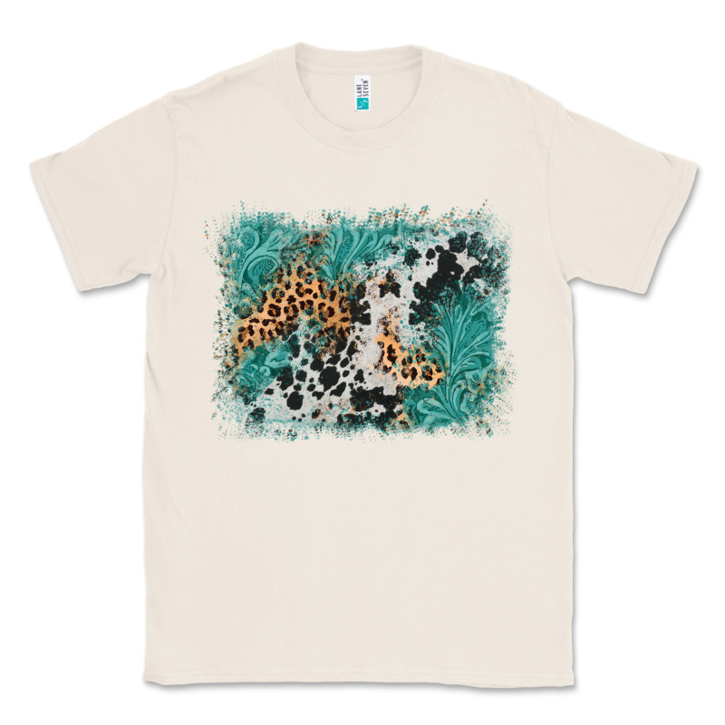 Cowhide Turquoise Leather Background Classic Tee by AdoDesignShop | Teevron