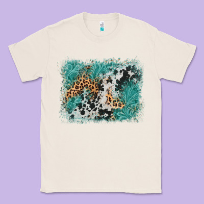 Cowhide Turquoise Leather Background Classic Tee Designed By Adodesignshop