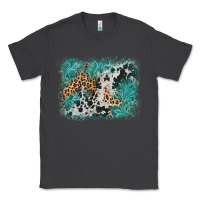 Smoke cowhide turquoise leather background Classic Tee - AdoDesignShop