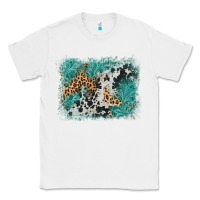 White cowhide turquoise leather background Classic Tee - AdoDesignShop