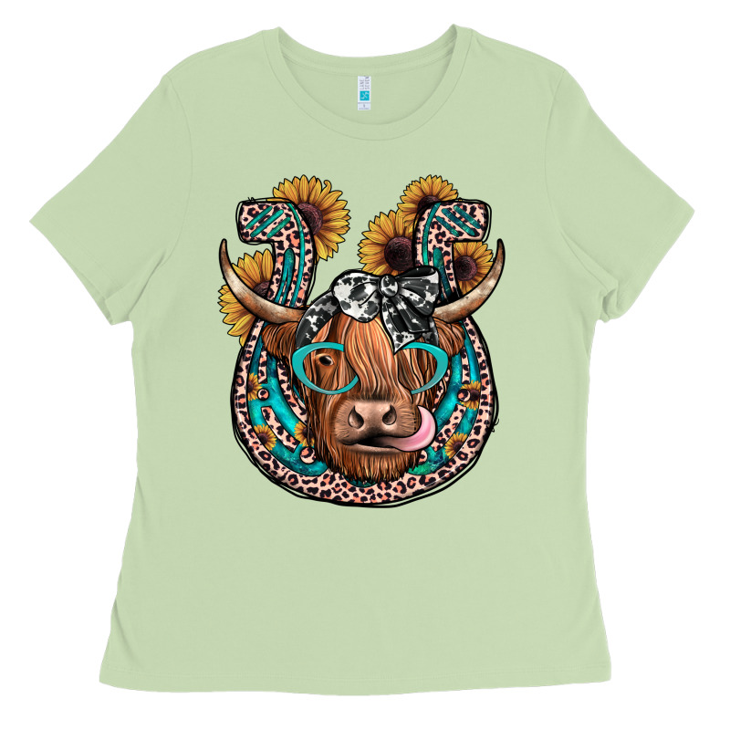 Highland Cow Horseshoe Ladies Tee by JahusDesignShop | Teevron
