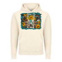 Vintage Artic longhorn bull skull western turquoise background Vintage Hoodie - Artiststas