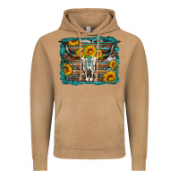 Vintage Camel longhorn bull skull western turquoise background Vintage Hoodie - Artiststas