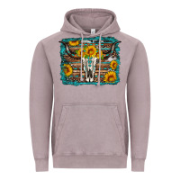 Vintage Zinc longhorn bull skull western turquoise background Vintage Hoodie - Artiststas