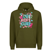 Army Green Love hope cure cancer Awareness Premium Hoodie - HowdyJamesFarm