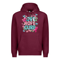 Burgundy Love hope cure cancer Awareness Premium Hoodie - HowdyJamesFarm