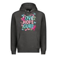 Charcoal Heather Love hope cure cancer Awareness Premium Hoodie - HowdyJamesFarm