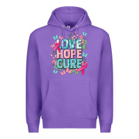 Purple Love hope cure cancer Awareness Premium Hoodie - HowdyJamesFarm