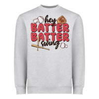 Heather Grey hey batter batter swing Heavyweight Sweatshirt - MaliasSmallBusiness