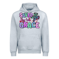 Heather Grey Easter Day Saved by his grace Urban Hoodie - OliviaCreatesArt