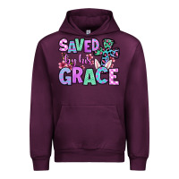 Mauve Wine Easter Day Saved by his grace Urban Hoodie - OliviaCreatesArt