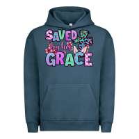 Pigment Midnight Navy Easter Day Saved by his grace Urban Hoodie - OliviaCreatesArt