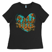 Black fall vibes heart Ladies Tee - RanaPortraitStore