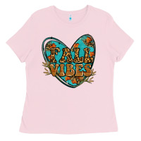 Bubblegum Pink fall vibes heart Ladies Tee - RanaPortraitStore