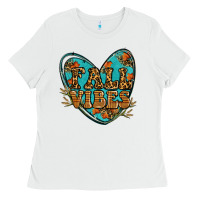 White fall vibes heart Ladies Tee - RanaPortraitStore