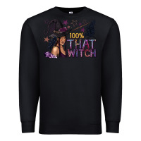 Black 100% That Witch Black Afro Witch Premium Sweatshirt - texasbilliewilder