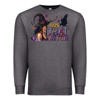 Charcoal Heather 100% That Witch Black Afro Witch Premium Sweatshirt - texasbilliewilder