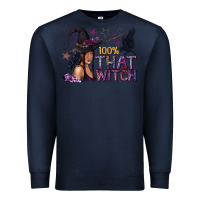 Navy 100% That Witch Black Afro Witch Premium Sweatshirt - texasbilliewilder