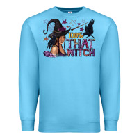 Ocean Blue 100% That Witch Black Afro Witch Premium Sweatshirt - texasbilliewilder