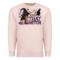Pale Pink 100% That Witch Black Afro Witch Premium Sweatshirt - texasbilliewilder