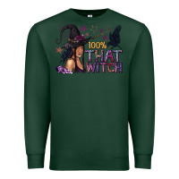 Sports Green 100% That Witch Black Afro Witch Premium Sweatshirt - texasbilliewilder