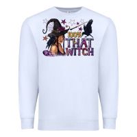 White 100% That Witch Black Afro Witch Premium Sweatshirt - texasbilliewilder