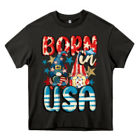 Asphalt Born in USA gnomes 4th of July Heavy Core Tee - CowGirlArtShop