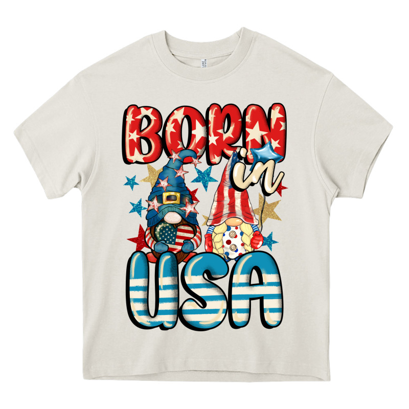 Born In Usa Gnomes 4th Of July Heavy Core Tee by CowGirlArtShop | Teevron
