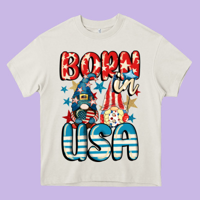 Born In Usa Gnomes 4th Of July Heavy Core Tee Designed By Cowgirlartshop