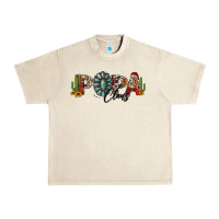 Western Christmas Papa Claus Sunflowers And Cactus Urban Heavy Tee | Teevron