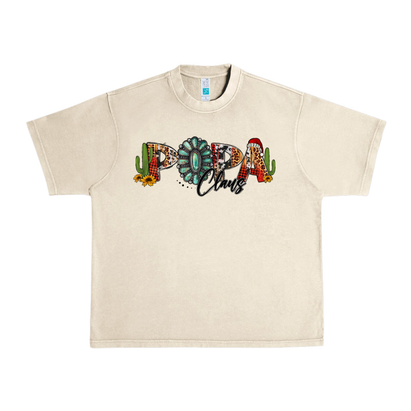 Western Christmas Papa Claus Sunflowers And Cactus Urban Heavy Tee by Jasminsmagicworld | Teevron