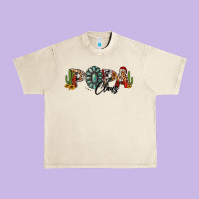 Western Christmas Papa Claus Sunflowers And Cactus Urban Heavy Tee Designed By Jasminsmagicworld