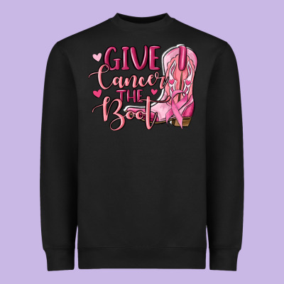 Give Cancer The Boot Heavyweight Sweatshirt Designed By Maliassmallbusiness