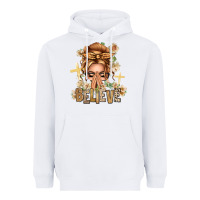 White Blonde Hair Believe Praying Caucasian Messy Bun Heavyweight Hoodie - texasbilliewilder